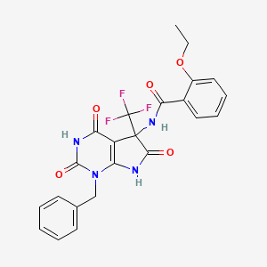 molecular formula C23H19F3N4O5 B11491794 N-[1-benzyl-2,4,6-trioxo-5-(trifluoromethyl)-2,3,4,5,6,7-hexahydro-1H-pyrrolo[2,3-d]pyrimidin-5-yl]-2-ethoxybenzamide 