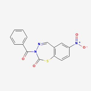 molecular formula C15H9N3O4S B11491812 7-nitro-3-(phenylcarbonyl)-1,3,4-benzothiadiazepin-2(3H)-one 