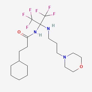 molecular formula C19H31F6N3O2 B11491832 3-cyclohexyl-N-(1,1,1,3,3,3-hexafluoro-2-{[3-(morpholin-4-yl)propyl]amino}propan-2-yl)propanamide 