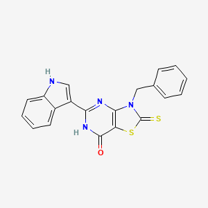 3-benzyl-5-(1H-indol-3-yl)-2-thioxo-2,3-dihydro[1,3]thiazolo[4,5-d]pyrimidin-7(6H)-one