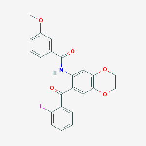 molecular formula C23H18INO5 B11491878 N-[7-(2-iodobenzoyl)-2,3-dihydro-1,4-benzodioxin-6-yl]-3-methoxybenzamide 