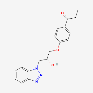 molecular formula C18H19N3O3 B11491880 1-Propanone, 1-[4-[3-(1H-1,2,3-benzotriazol-1-yl)-2-hydroxypropoxy]phenyl]- 