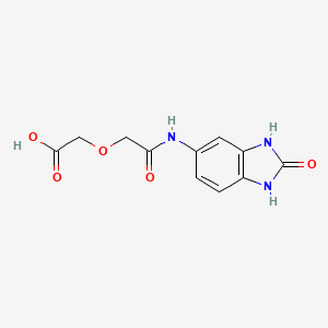 molecular formula C11H11N3O5 B11491888 {2-oxo-2-[(2-oxo-2,3-dihydro-1H-benzimidazol-5-yl)amino]ethoxy}acetic acid 