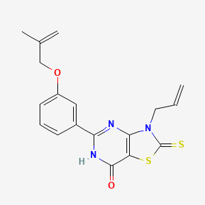 molecular formula C18H17N3O2S2 B11491907 5-{3-[(2-methylprop-2-en-1-yl)oxy]phenyl}-3-(prop-2-en-1-yl)-2-thioxo-2,3-dihydro[1,3]thiazolo[4,5-d]pyrimidin-7(6H)-one 