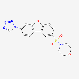 molecular formula C17H15N5O4S B11491921 4-{[7-(1H-tetrazol-1-yl)dibenzo[b,d]furan-2-yl]sulfonyl}morpholine 