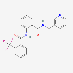 molecular formula C21H16F3N3O2 B11491938 N-{2-[(pyridin-3-ylmethyl)carbamoyl]phenyl}-2-(trifluoromethyl)benzamide 