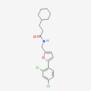 3-cyclohexyl-N-{[5-(2,4-dichlorophenyl)furan-2-yl]methyl}propanamide