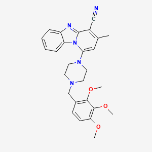 molecular formula C27H29N5O3 B11491949 3-Methyl-1-[4-(2,3,4-trimethoxybenzyl)piperazin-1-yl]pyrido[1,2-a]benzimidazole-4-carbonitrile 