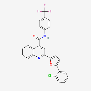 molecular formula C27H16ClF3N2O2 B11491952 2-[5-(2-chlorophenyl)furan-2-yl]-N-[4-(trifluoromethyl)phenyl]quinoline-4-carboxamide 