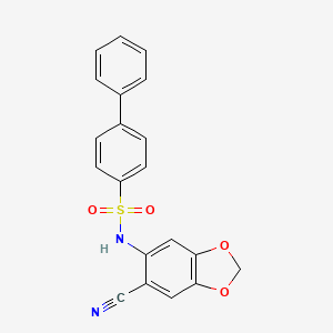 N-(6-cyano-1,3-benzodioxol-5-yl)biphenyl-4-sulfonamide