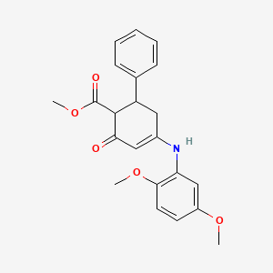 Methyl 4-[(2,5-dimethoxyphenyl)amino]-2-oxo-6-phenylcyclohex-3-ene-1-carboxylate