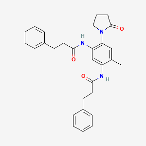 N,N'-[4-methyl-6-(2-oxopyrrolidin-1-yl)-1,3-phenylene]bis(3-phenylpropanamide)