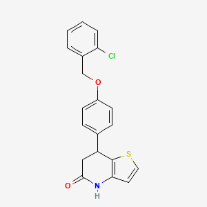 molecular formula C20H16ClNO2S B11492029 7-{4-[(2-chlorobenzyl)oxy]phenyl}-6,7-dihydrothieno[3,2-b]pyridin-5(4H)-one 