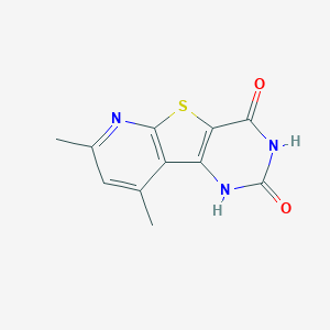 molecular formula C11H9N3O2S B11492032 5H-9-Thia-1,5,7-triazafluorene-6,8-dione, 2,4-dimethyl- 