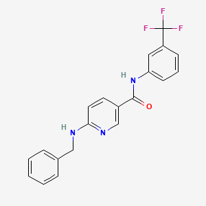 6-(benzylamino)-N-[3-(trifluoromethyl)phenyl]pyridine-3-carboxamide