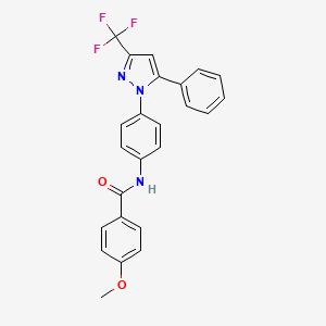 4-methoxy-N-{4-[5-phenyl-3-(trifluoromethyl)-1H-pyrazol-1-yl]phenyl}benzamide