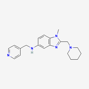 molecular formula C20H25N5 B11492065 1-methyl-2-(piperidin-1-ylmethyl)-N-(pyridin-4-ylmethyl)-1H-benzimidazol-5-amine 