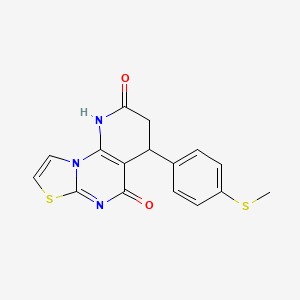 molecular formula C16H13N3O2S2 B11492067 4-[4-(methylsulfanyl)phenyl]-3,4-dihydro-2H-pyrido[3,2-e][1,3]thiazolo[3,2-a]pyrimidine-2,5(1H)-dione 