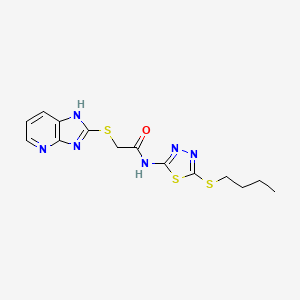 N-[5-(butylsulfanyl)-1,3,4-thiadiazol-2-yl]-2-(3H-imidazo[4,5-b]pyridin-2-ylsulfanyl)acetamide