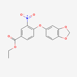 Ethyl 4-(1,3-benzodioxol-5-yloxy)-3-nitrobenzoate