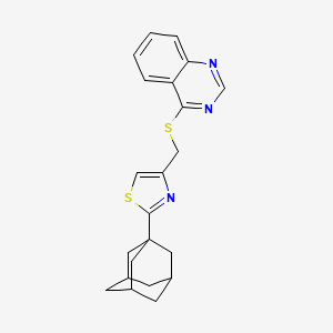 molecular formula C22H23N3S2 B11492096 4-({[2-(1-Adamantyl)-1,3-thiazol-4-yl]methyl}thio)quinazoline 