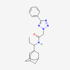 molecular formula C22H29N5O B11492098 Acetamide, N-[1-(adamantan-1-yl)propyl]-2-(5-phenyltetrazol-2-yl)- 