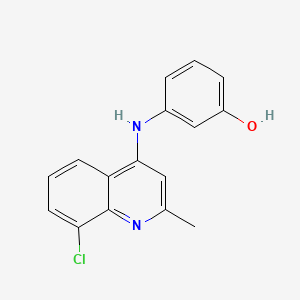 molecular formula C16H13ClN2O B11492099 3-[(8-Chloro-2-methyl-4-quinolyl)amino]phenol 