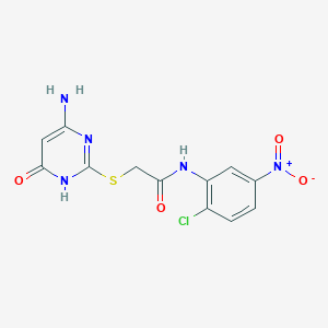 molecular formula C12H10ClN5O4S B11492108 2-[(4-amino-6-oxo-1,6-dihydropyrimidin-2-yl)sulfanyl]-N-(2-chloro-5-nitrophenyl)acetamide 