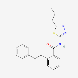 molecular formula C20H21N3OS B11492137 2-(2-phenylethyl)-N-(5-propyl-1,3,4-thiadiazol-2-yl)benzamide 