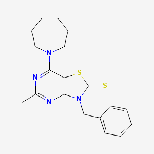 7-(azepan-1-yl)-3-benzyl-5-methyl[1,3]thiazolo[4,5-d]pyrimidine-2(3H)-thione