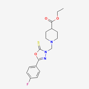 ethyl 1-{[5-(4-fluorophenyl)-2-thioxo-1,3,4-oxadiazol-3(2H)-yl]methyl}piperidine-4-carboxylate