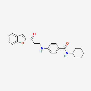 molecular formula C24H26N2O3 B11492169 4-{[3-(1-benzofuran-2-yl)-3-oxopropyl]amino}-N-cyclohexylbenzamide 