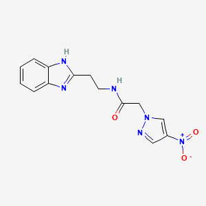 N-[2-(1H-benzimidazol-2-yl)ethyl]-2-(4-nitro-1H-pyrazol-1-yl)acetamide