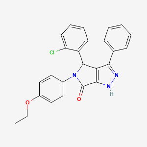 molecular formula C25H20ClN3O2 B11492229 4-(2-chlorophenyl)-5-(4-ethoxyphenyl)-3-phenyl-4,5-dihydropyrrolo[3,4-c]pyrazol-6(1H)-one 