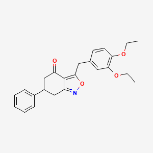 molecular formula C24H25NO4 B11492255 3-(3,4-diethoxybenzyl)-6-phenyl-6,7-dihydro-2,1-benzoxazol-4(5H)-one CAS No. 696631-26-2