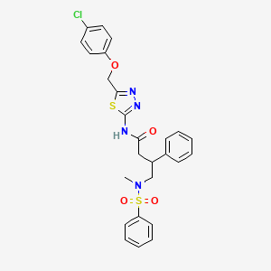 N-{5-[(4-chlorophenoxy)methyl]-1,3,4-thiadiazol-2-yl}-4-[methyl(phenylsulfonyl)amino]-3-phenylbutanamide