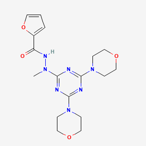 molecular formula C17H23N7O4 B11492263 N'-[4,6-di(morpholin-4-yl)-1,3,5-triazin-2-yl]-N'-methylfuran-2-carbohydrazide 