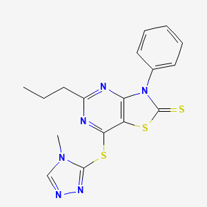 7-[(4-methyl-4H-1,2,4-triazol-3-yl)sulfanyl]-3-phenyl-5-propyl[1,3]thiazolo[4,5-d]pyrimidine-2(3H)-thione