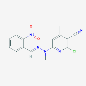 molecular formula C15H12ClN5O2 B11492294 2-chloro-4-methyl-6-[(2E)-1-methyl-2-(2-nitrobenzylidene)hydrazinyl]pyridine-3-carbonitrile 