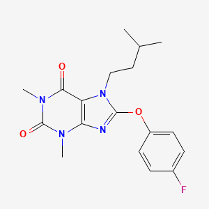 8-(4-fluorophenoxy)-1,3-dimethyl-7-(3-methylbutyl)-3,7-dihydro-1H-purine-2,6-dione