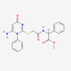 Methyl ({[(6-amino-4-oxo-1-phenyl-1,4-dihydropyrimidin-2-yl)sulfanyl]acetyl}amino)(phenyl)acetate