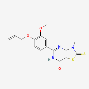 5-[3-methoxy-4-(prop-2-en-1-yloxy)phenyl]-3-methyl-2-thioxo-2,3-dihydro[1,3]thiazolo[4,5-d]pyrimidin-7(6H)-one