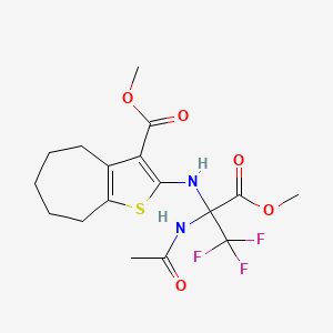 methyl 2-{[2-(acetylamino)-1,1,1-trifluoro-3-methoxy-3-oxopropan-2-yl]amino}-5,6,7,8-tetrahydro-4H-cyclohepta[b]thiophene-3-carboxylate