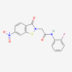 N-(2-fluorophenyl)-2-(6-nitro-3-oxo-1,2-benzothiazol-2(3H)-yl)acetamide