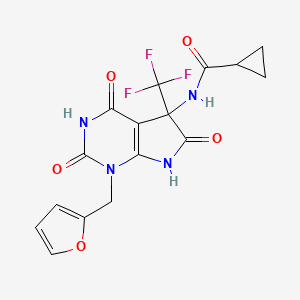 N-[1-(2-furylmethyl)-2,4,6-trioxo-5-(trifluoromethyl)-2,3,4,5,6,7-hexahydro-1H-pyrrolo[2,3-d]pyrimidin-5-yl]cyclopropanecarboxamide