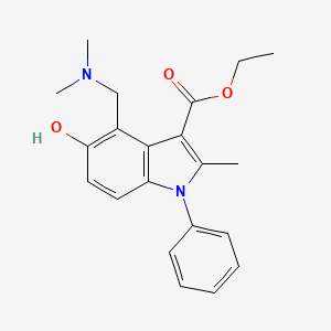 molecular formula C21H24N2O3 B11492395 ethyl 4-[(dimethylamino)methyl]-5-hydroxy-2-methyl-1-phenyl-1H-indole-3-carboxylate 