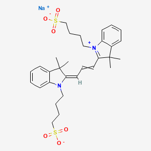 molecular formula C31H39N2O6S2.Na B1149243 钠；4-[2-[3-[3,3-二甲基-1-(4-磺酸丁基)吲哚-1-鎓-2-基]丙-2-亚烯基]-3,3-二甲基吲哚-1-基]丁烷-1-磺酸盐 CAS No. 120724-84-7