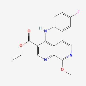 Ethyl 4-[(4-fluorophenyl)amino]-8-methoxy-1,7-naphthyridine-3-carboxylate