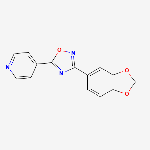 molecular formula C14H9N3O3 B11492442 Pyridine, 4-[3-(1,3-benzodioxol-5-yl)-1,2,4-oxadiazol-5-yl]- 