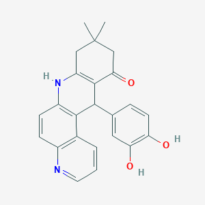 molecular formula C24H22N2O3 B11492464 12-(3,4-dihydroxyphenyl)-9,9-dimethyl-8,9,10,12-tetrahydrobenzo[b][4,7]phenanthrolin-11(7H)-one 